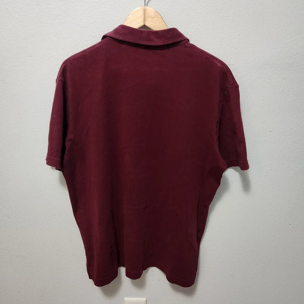 Polo Ralph Lauren Mens Burgundy Maroon Short Sleeve Cotton Polo Shirt L Preppy